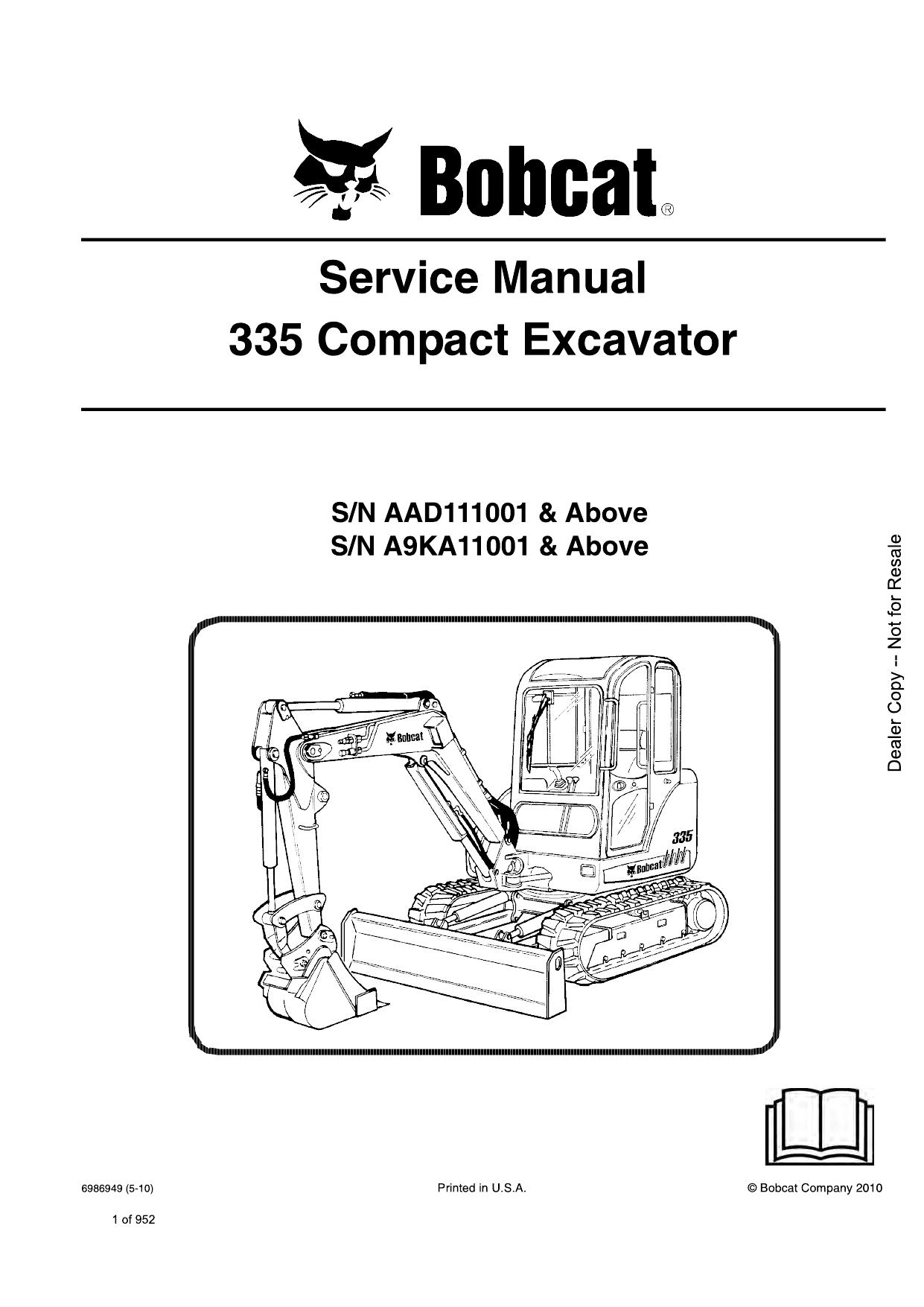 335 Compact Excavator Service Manual Bobcat 2